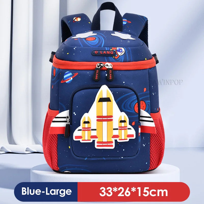 Cartoon Space Plane School Bags for Boys Girls Fashion Toddler Backpack Children Travel Bookbag Kids Mochila Infantil Escolar