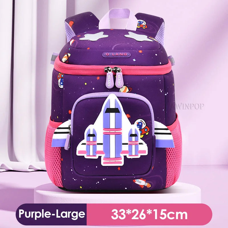 Cartoon Space Plane School Bags for Boys Girls Fashion Toddler Backpack Children Travel Bookbag Kids Mochila Infantil Escolar