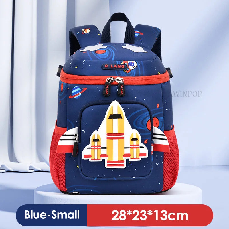 Cartoon Space Plane School Bags for Boys Girls Fashion Toddler Backpack Children Travel Bookbag Kids Mochila Infantil Escolar
