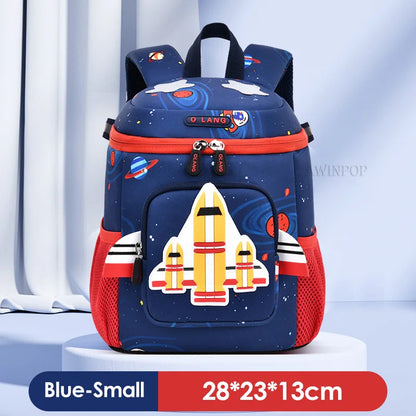 Cartoon Space Plane School Bags for Boys Girls Fashion Toddler Backpack Children Travel Bookbag Kids Mochila Infantil Escolar