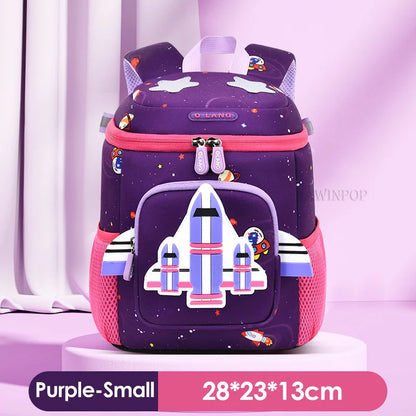 Cartoon Space Plane School Bags for Boys Girls Fashion Toddler Backpack Children Travel Bookbag Kids Mochila Infantil Escolar