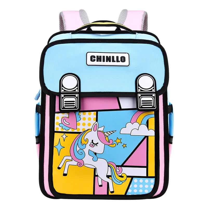 Cartoon Spaceman School Bags for Elementary School Students 1-6 Grade Waterproof  Boy Girls Unicorn Backpacks Mochilas Escolares