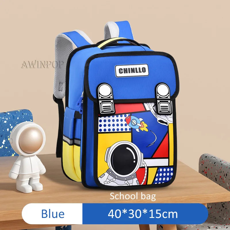 Cartoon Spaceman School Bags for Elementary School Students 1-6 Grade Waterproof  Boy Girls Unicorn Backpacks Mochilas Escolares
