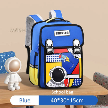 Cartoon Spaceman School Bags for Elementary School Students 1-6 Grade Waterproof  Boy Girls Unicorn Backpacks Mochilas Escolares