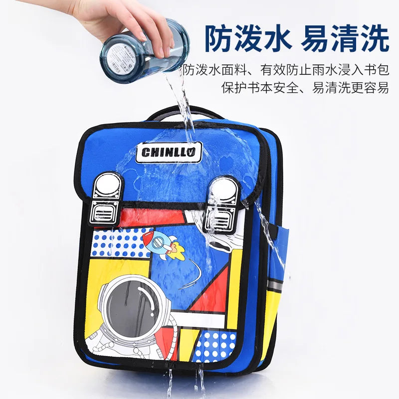 Cartoon Spaceman School Bags for Elementary School Students 1-6 Grade Waterproof  Boy Girls Unicorn Backpacks Mochilas Escolares