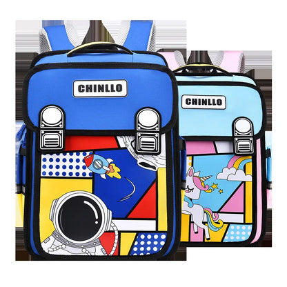 Cartoon Spaceman School Bags for Elementary School Students 1-6 Grade Waterproof  Boy Girls Unicorn Backpacks Mochilas Escolares