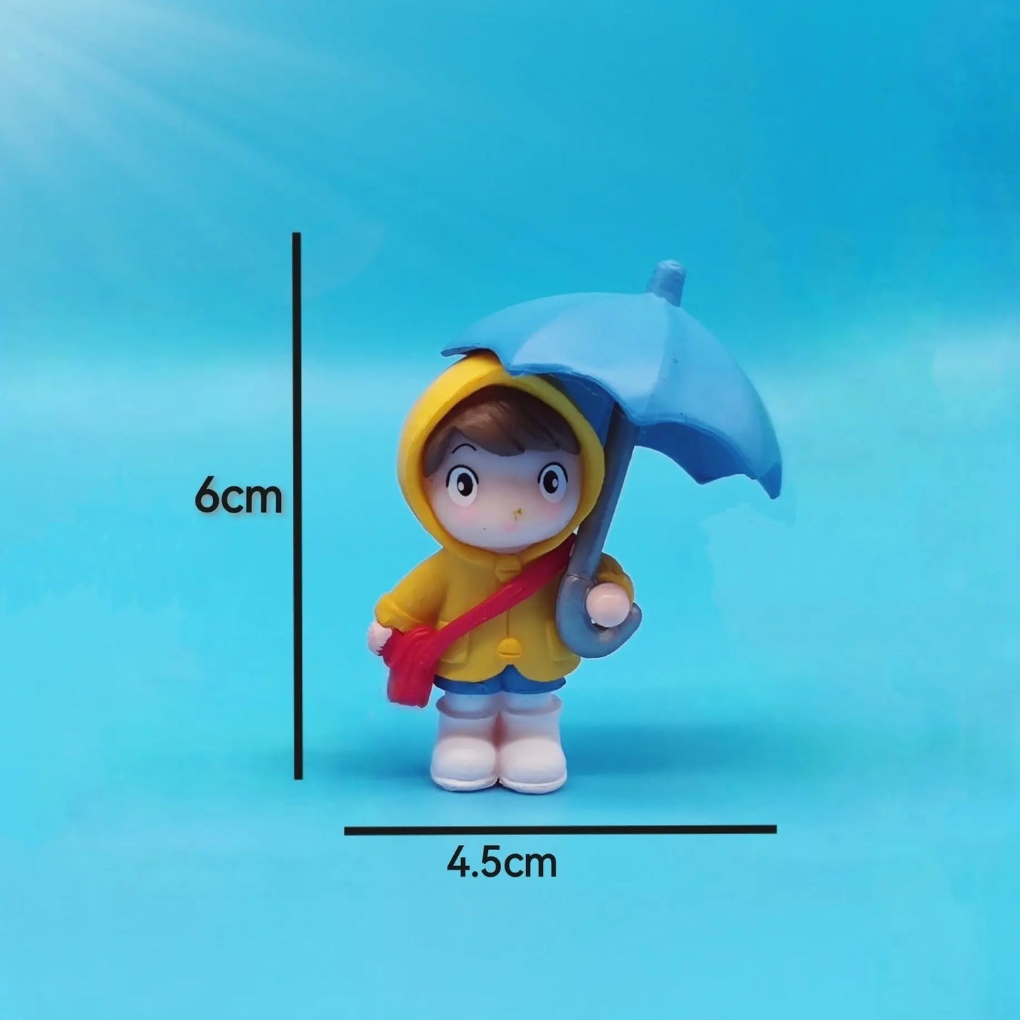 Cartoon Umbrella-Holding Man Car Ornaments Micro Landscape Bonsai Decoration Desktop Creative Trinket Home Accessories Figurines