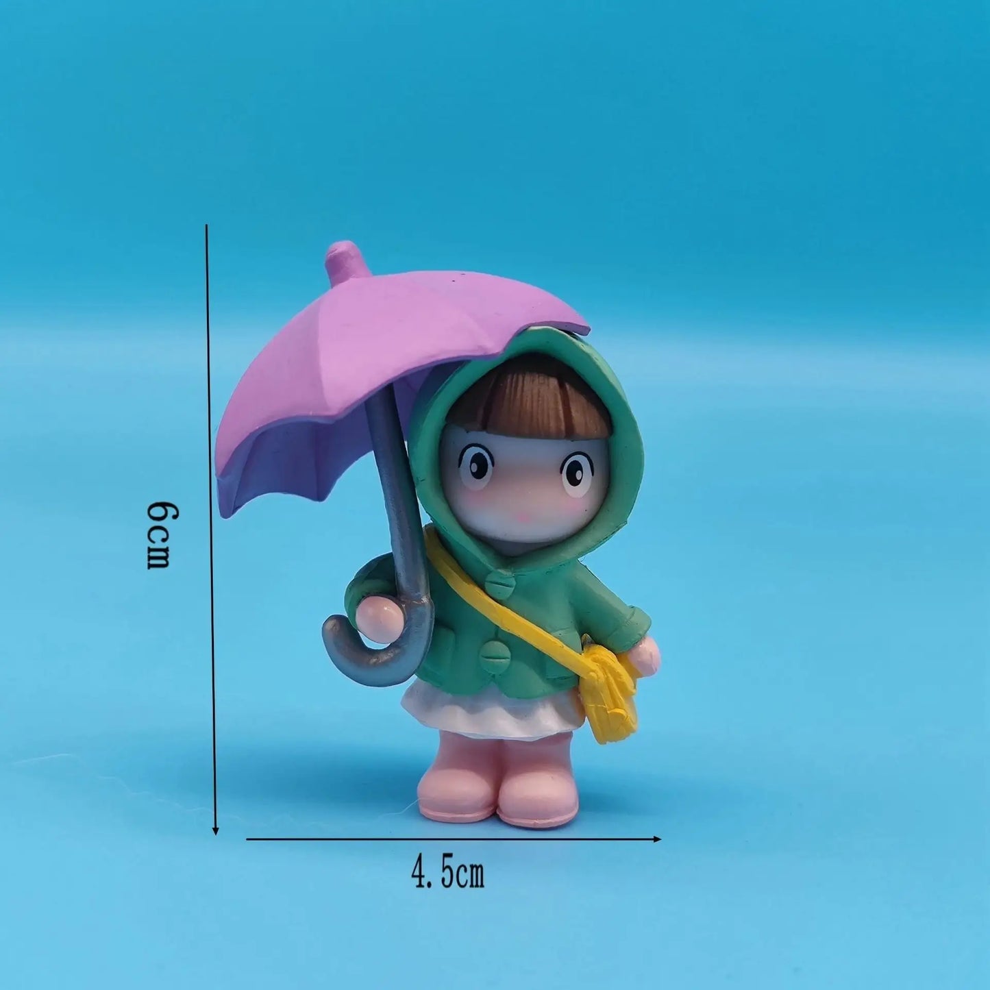 Cartoon Umbrella-Holding Man Car Ornaments Micro Landscape Bonsai Decoration Desktop Creative Trinket Home Accessories Figurines