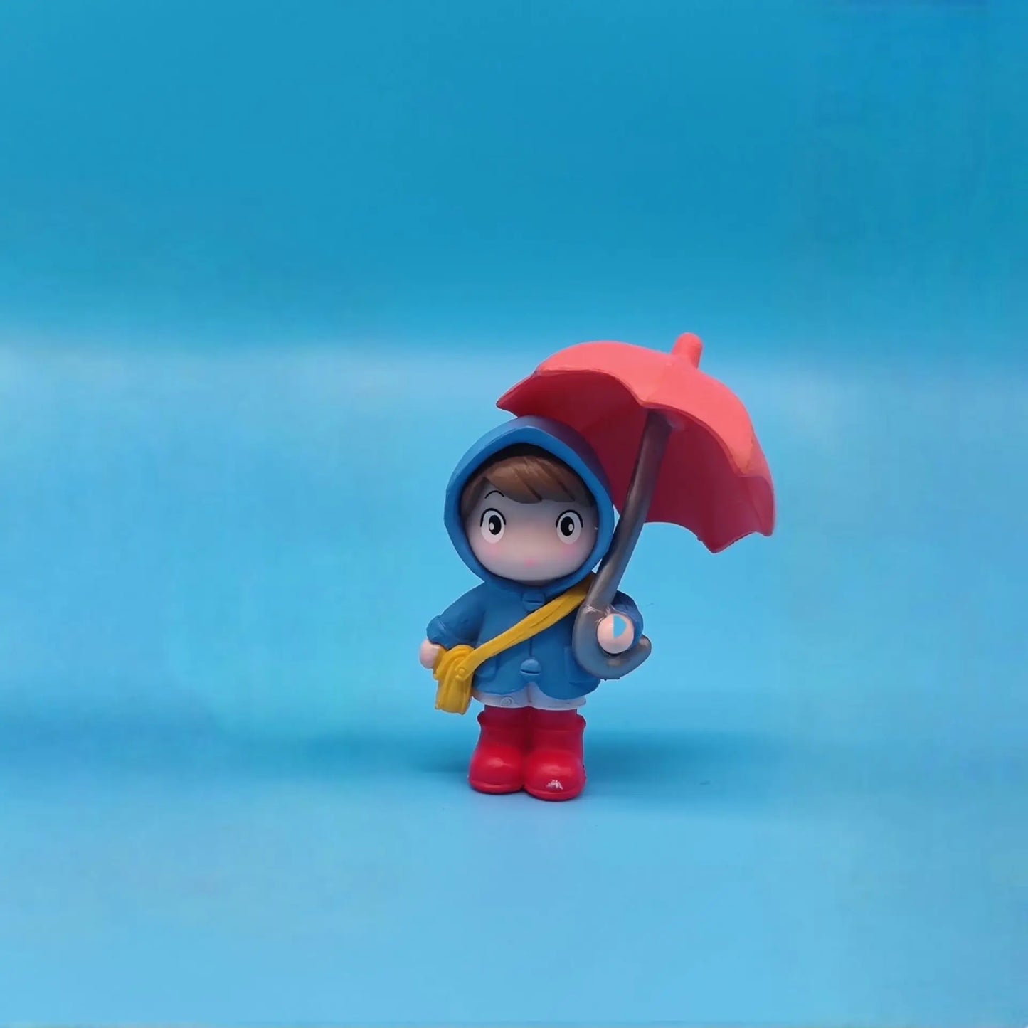 Cartoon Umbrella-Holding Man Car Ornaments Micro Landscape Bonsai Decoration Desktop Creative Trinket Home Accessories Figurines