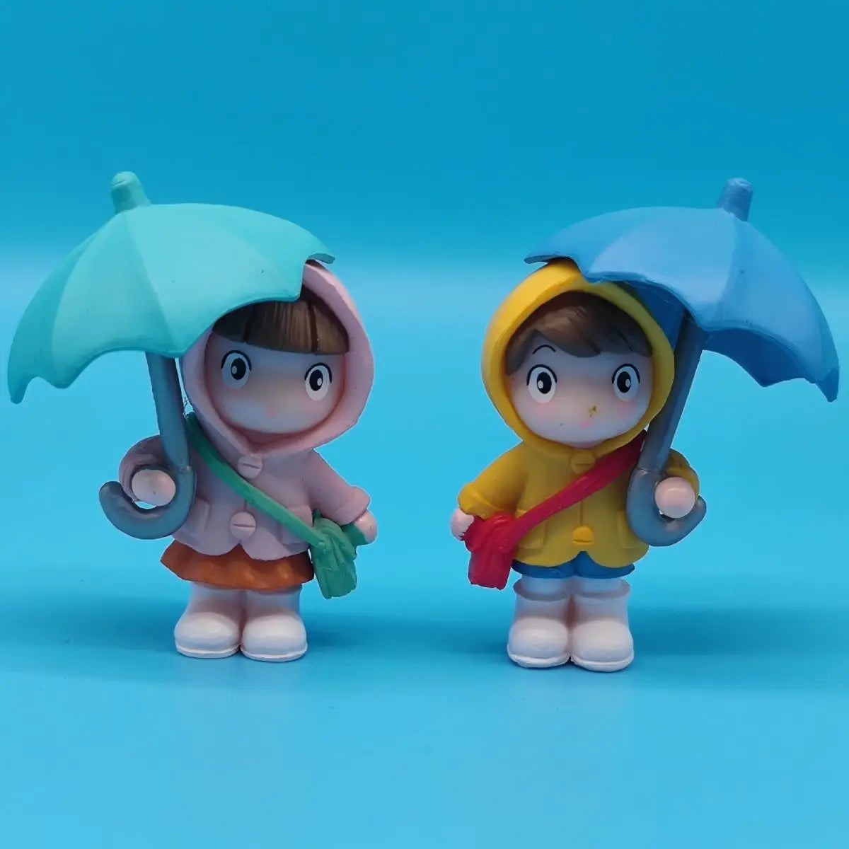 Cartoon Umbrella-Holding Man Car Ornaments Micro Landscape Bonsai Decoration Desktop Creative Trinket Home Accessories Figurines