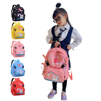 Cartoon Unicorn Children's Kindergarten Bookbags, Backpack for Kids with Removable Shoulder Bag,pencil Case,Outgoing Storage Bag