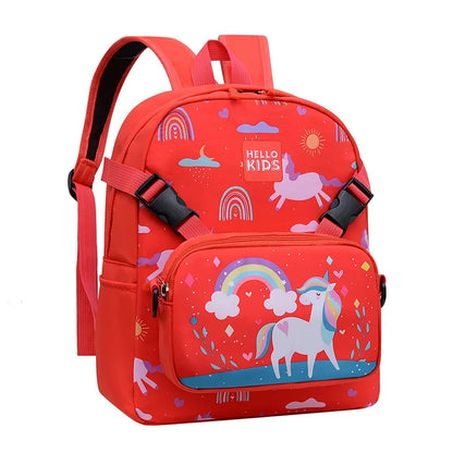 Cartoon Unicorn Children's Kindergarten Bookbags, Backpack for Kids with Removable Shoulder Bag,pencil Case,Outgoing Storage Bag