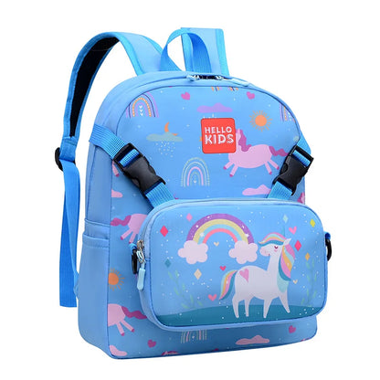 Cartoon Unicorn Children's Kindergarten Bookbags, Backpack for Kids with Removable Shoulder Bag,pencil Case,Outgoing Storage Bag
