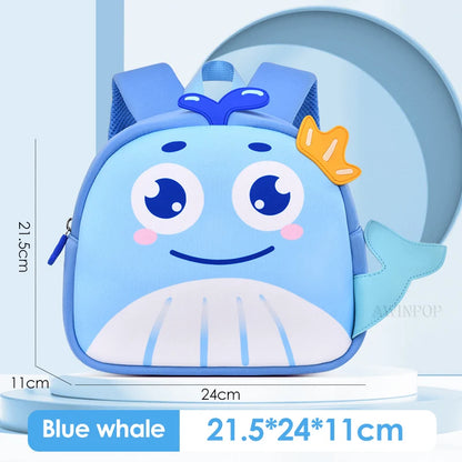 Cartoon Whale School Bags for Kids Light Weight Kindergarten Girls Kawaii Backpacks Toddler Boys Back Pack Mochilas Escolares
