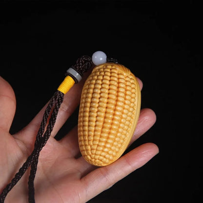 Carvings of cypress wood gold jade full hand pieces car pendant Solid wood corn tray  playthings decoration   accessories