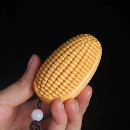 Carvings of cypress wood gold jade full hand pieces car pendant Solid wood corn tray  playthings decoration   accessories