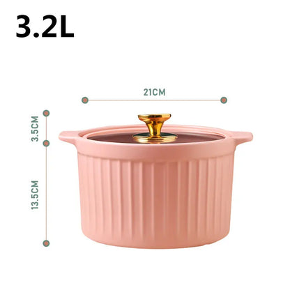 Casserole Stew Pot Soup Pots Thick Bottom Ceramic Cookware Cooking Pot Gas Stove High Temperature Resistant Kitchen Accessories