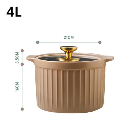 Casserole Stew Pot Soup Pots Thick Bottom Ceramic Cookware Cooking Pot Gas Stove High Temperature Resistant Kitchen Accessories