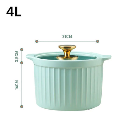 Casserole Stew Pot Soup Pots Thick Bottom Ceramic Cookware Cooking Pot Gas Stove High Temperature Resistant Kitchen Accessories