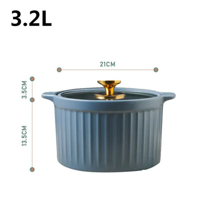 Casserole Stew Pot Soup Pots Thick Bottom Ceramic Cookware Cooking Pot Gas Stove High Temperature Resistant Kitchen Accessories