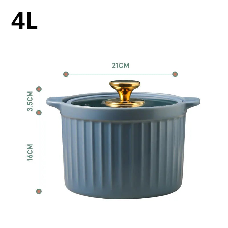 Casserole Stew Pot Soup Pots Thick Bottom Ceramic Cookware Cooking Pot Gas Stove High Temperature Resistant Kitchen Accessories