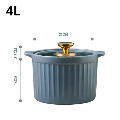 Casserole Stew Pot Soup Pots Thick Bottom Ceramic Cookware Cooking Pot Gas Stove High Temperature Resistant Kitchen Accessories