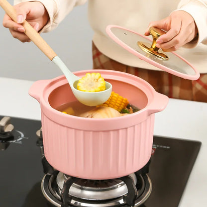 Casserole Stew Pot Soup Pots Thick Bottom Ceramic Cookware Cooking Pot Gas Stove High Temperature Resistant Kitchen Accessories