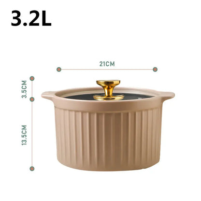 Casserole Stew Pot Soup Pots Thick Bottom Ceramic Cookware Cooking Pot Gas Stove High Temperature Resistant Kitchen Accessories