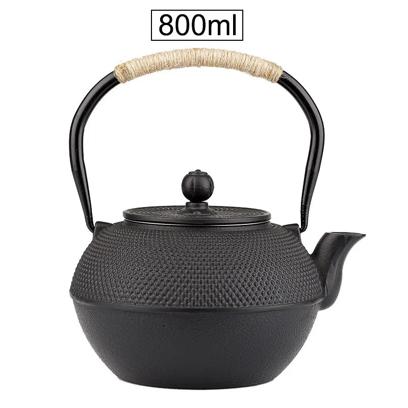 Cast Iron Teapot 600/800/1200ML Japanese Iron Tea Pot with Stainless Steel Infuser Tea Kettle for Boiling Water Oolong Tea