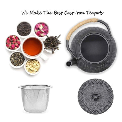 Cast Iron Teapot 600/800/1200ML Japanese Iron Tea Pot with Stainless Steel Infuser Tea Kettle for Boiling Water Oolong Tea