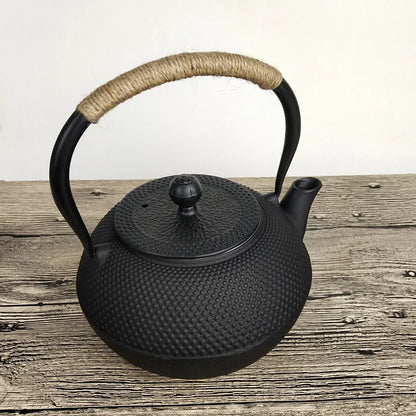 Cast Iron Teapot Water Boiling Kettle Household Tea Making Set 850ml Japanese Tetsubin Iron Bottle Vintage Tea Cup Saucer Set