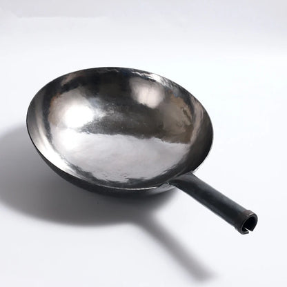 Casting Chinese Traditional Handmade Carbon Steel Forging Wok Pre Seasoned Wrought Iron Cauldron Non-stick Gas Pot