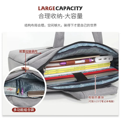 Casual Business Men's Briefcase Oxford Handbag Large Capacity Male Shoulder Messenger Waterproof 15.6 "Inch Laptop Bag