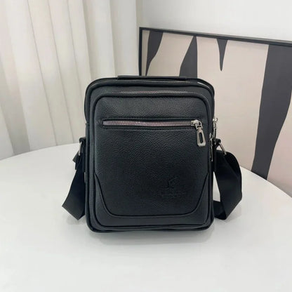Casual Business Men's Crossbody Vertical Leather Shoulder Fashion Messenger Bag High Quality Man Handbag