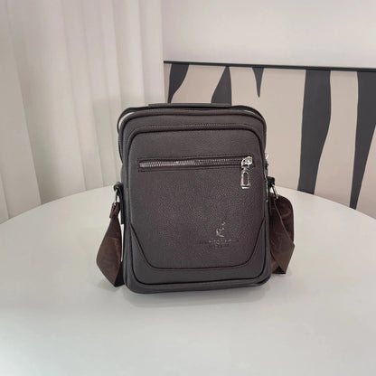 Casual Business Men's Crossbody Vertical Leather Shoulder Fashion Messenger Bag High Quality Man Handbag