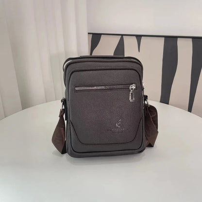 Casual Business Men's Crossbody Vertical Leather Shoulder Fashion Messenger Bag High Quality Man Handbag