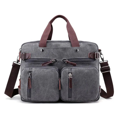 Casual Canvas Bag Business Briefcase Portable Messenger Shoulder Three-use Bag Large Can Hold 17 Inch Notebook Computer Bag