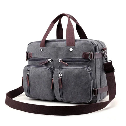 Casual Canvas Bag Business Briefcase Portable Messenger Shoulder Three-use Bag Large Can Hold 17 Inch Notebook Computer Bag