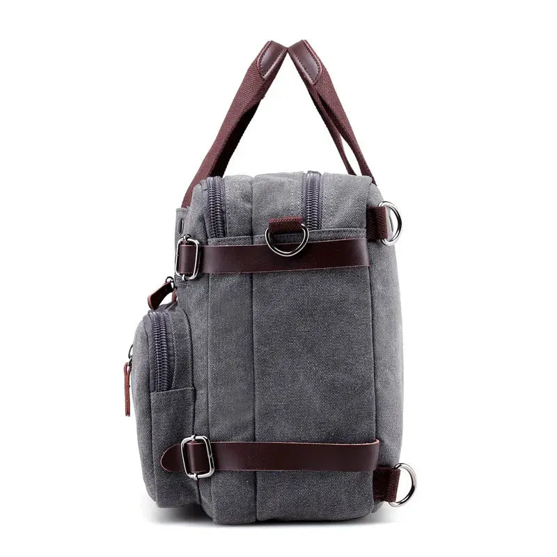 Casual Canvas Bag Business Briefcase Portable Messenger Shoulder Three-use Bag Large Can Hold 17 Inch Notebook Computer Bag