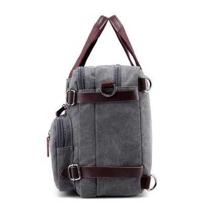 Casual Canvas Bag Business Briefcase Portable Messenger Shoulder Three-use Bag Large Can Hold 17 Inch Notebook Computer Bag