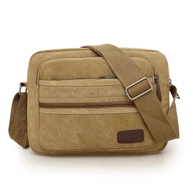 Casual Canvas Crossbody For Men Multifunction Shoulder Fashion Male Messenger Bag Vintage Handbag