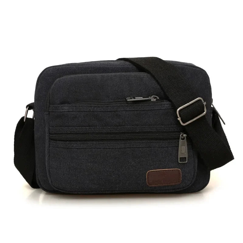 Casual Canvas Crossbody For Men Multifunction Shoulder Fashion Male Messenger Bag Vintage Handbag