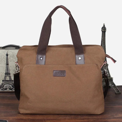 Casual Canvas Men's Briefcase Large Capacity Handbag Fashion Zipper Male Shoulder Messenger Business Laptop Bag