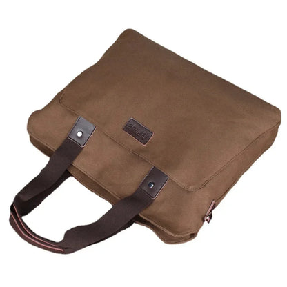 Casual Canvas Men's Briefcase Large Capacity Handbag Fashion Zipper Male Shoulder Messenger Business Laptop Bag