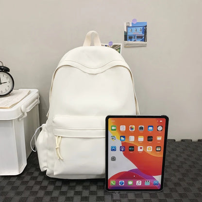 Casual Class Solid Color Unisex Backpack Female Male Travel Laptop Bags  School For Girls Boys Back Packs Bag Women Backpacks