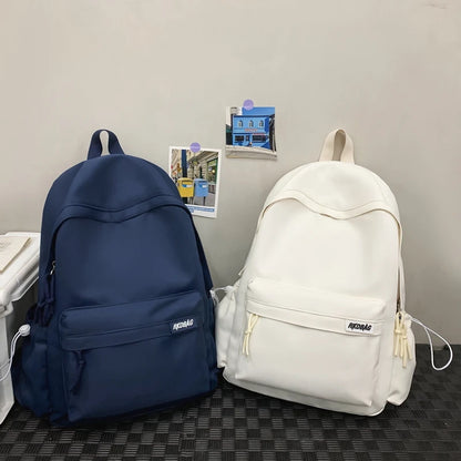 Casual Class Solid Color Unisex Backpack Female Male Travel Laptop Bags  School For Girls Boys Back Packs Bag Women Backpacks