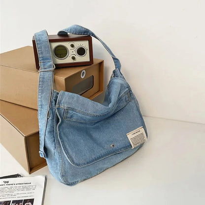 Casual Denim Women's Shoulder Fashion Feminina Crossbody Messenger Bag Large Capacity Outdoor Student Handbag For Girls