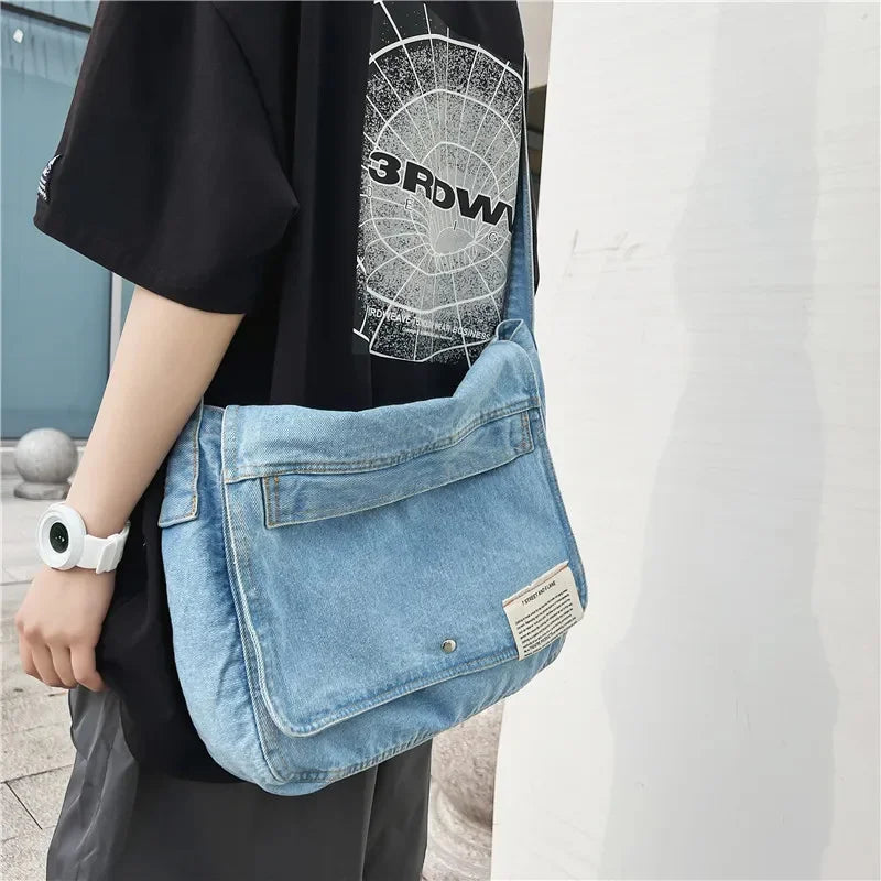 Casual Denim Women's Shoulder Fashion Feminina Crossbody Messenger Bag Large Capacity Outdoor Student Handbag For Girls