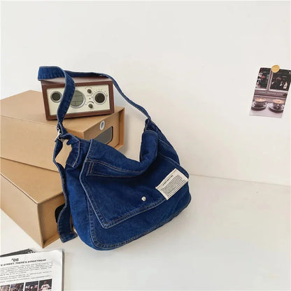 Casual Denim Women's Shoulder Fashion Feminina Crossbody Messenger Bag Large Capacity Outdoor Student Handbag For Girls