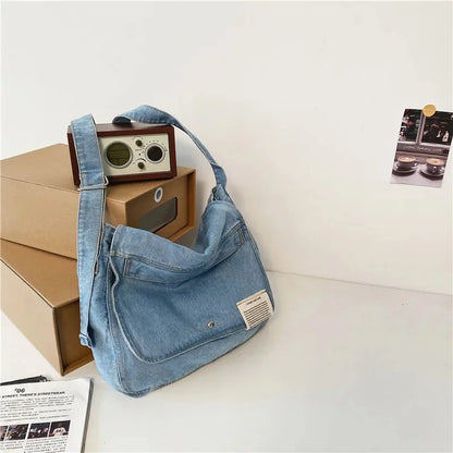 Casual Denim Women's Shoulder Fashion Feminina Crossbody Messenger Bag Large Capacity Outdoor Student Handbag For Girls